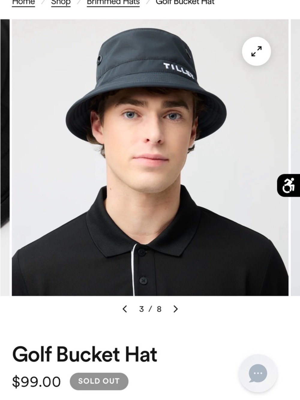 Tilley black bucket hat in size large